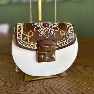 NEW！Furla My Play Interchangeable Metropolis Leather Flap -Bohemia brown